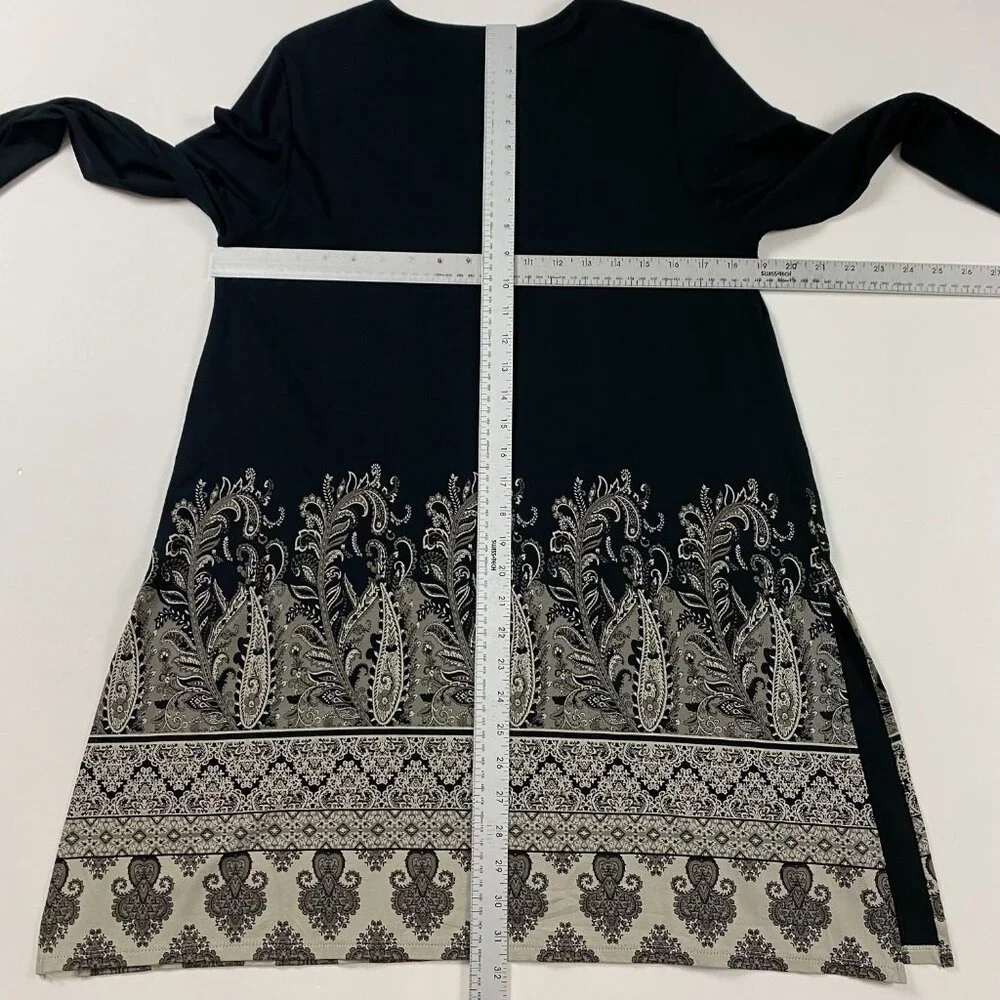 NWOT J. Jill Wearever Collection Long Sleeve Paisley Border Tunic Top Blouse M - Picture 10 of 16